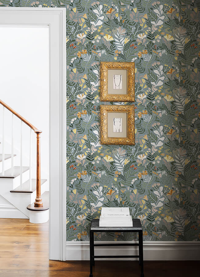 brittsommar-slate-woodland-floral-wallpaper-york-wallcoverings-4143-22008 - York Wallcoverings Wallpaper