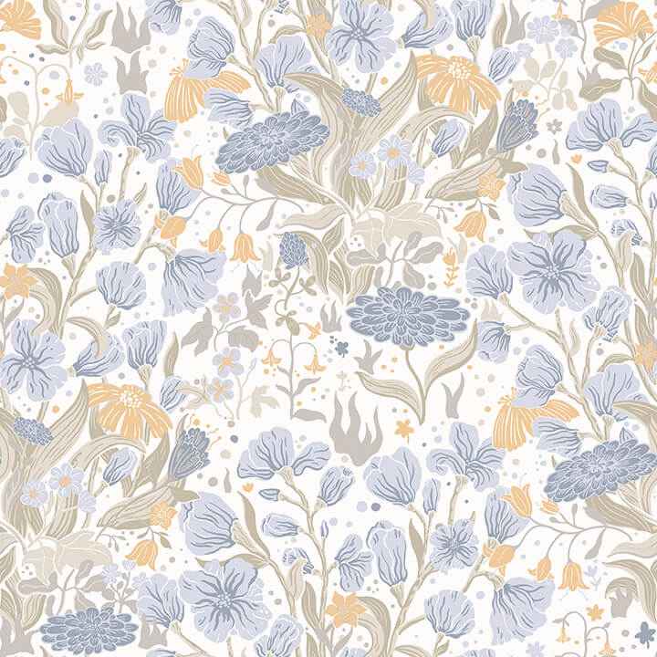 Hava Light Blue Meadow Flowers Wallpaper - York Wallcoverings - 4143-22010 - York Wallcoverings Wallpaper