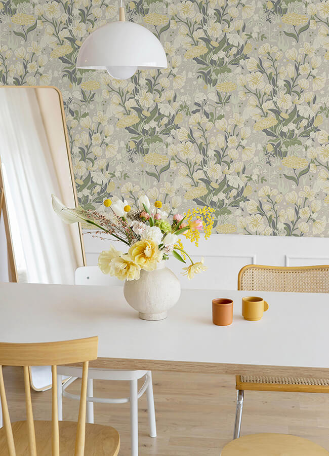 hava-yellow-meadow-flowers-wallpaper-york-wallcoverings-4143-22012 - York Wallcoverings Papel pintado