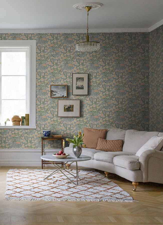 Hava Coral Meadow Flowers Wallpaper - York Wallcoverings - 4143-22013 - York Wallcoverings Wallpaper