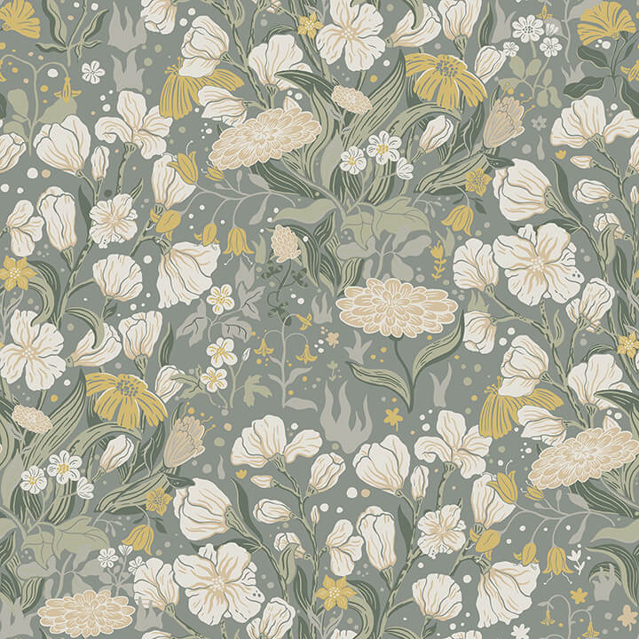 hava-moss-meadow-flowers-wallpaper-york-wallcoverings-4143-22014 - York Wallcoverings Papel pintado