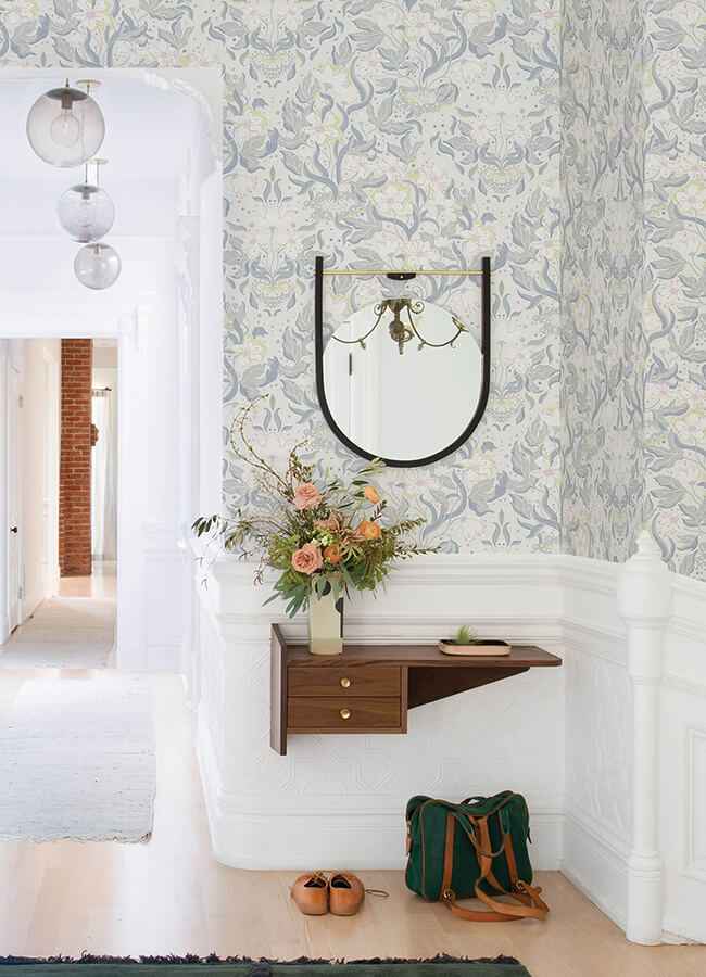 Lisa Bone Floral Damask Wallpaper - York Wallcoverings - 4143-22015 - York Wallcoverings Wallpaper
