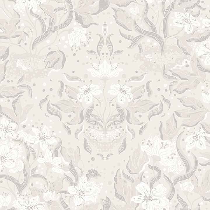 Lisa Grey Floral Damask Wallpaper - York Wallcoverings - 4143-22019 - York Wallcoverings Wallpaper