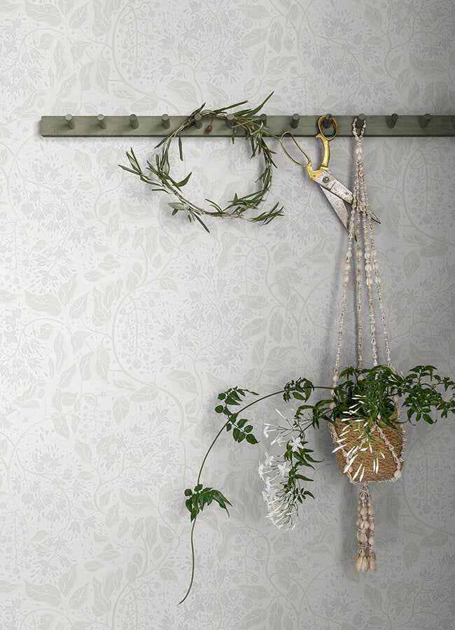 Turi Light Grey Twining Vines Wallpaper - York Wallcoverings - 4143-22021 - York Wallcoverings Wallpaper