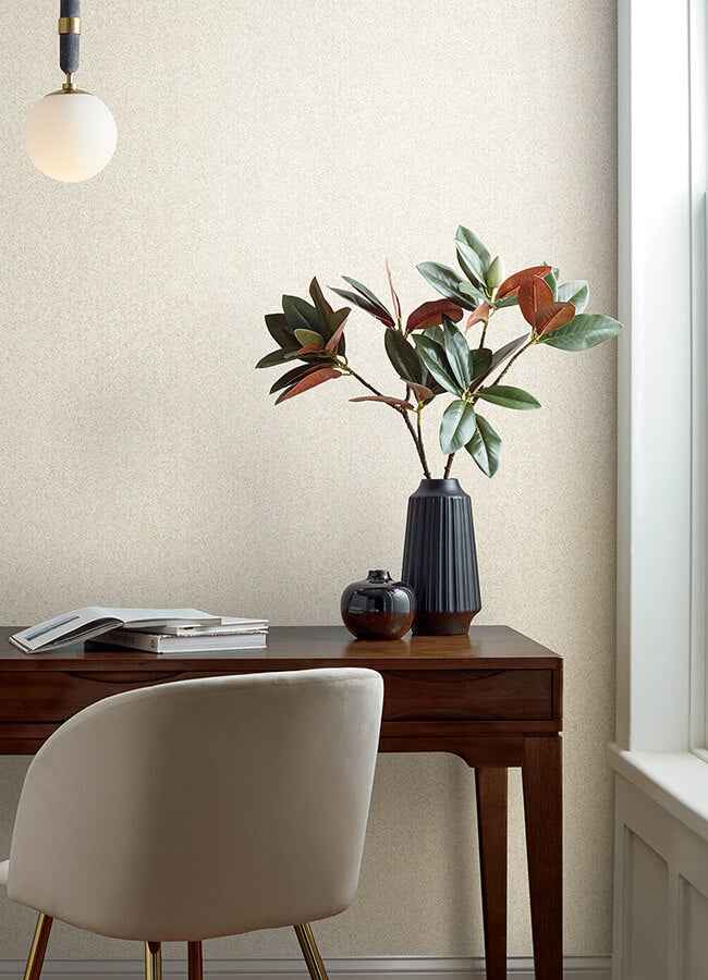 Ashbee Taupe Faux Fabric Wallpaper - York Wallcoverings - 4143-26161 - York Wallcoverings Wallpaper