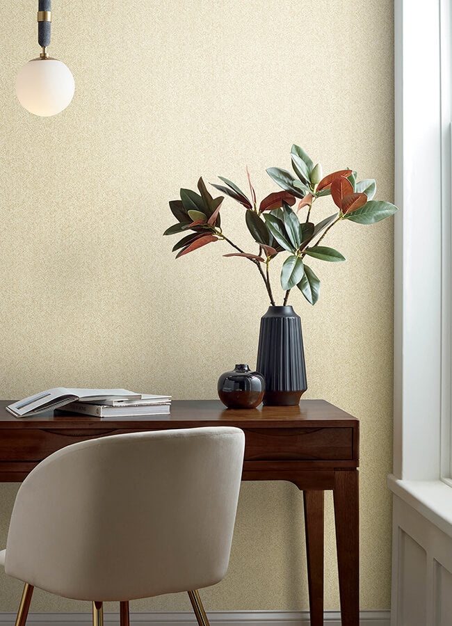 ashbee-yellow-faux-fabric-wallpaper-york-wallcoverings-4143-26162 - York Wallcoverings Wallpaper