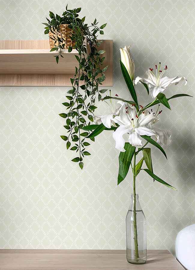 Trevor Khaki Leaf Trellis Wallpaper - York Wallcoverings - 4143-34002 - York Wallcoverings Wallpaper