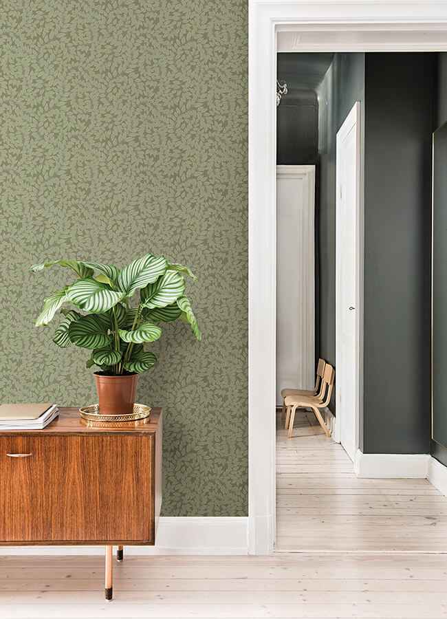 Lindlöv Moss Leafy Vines Wallpaper - York Wallcoverings - 4143-34020 - York Wallcoverings Wallpaper