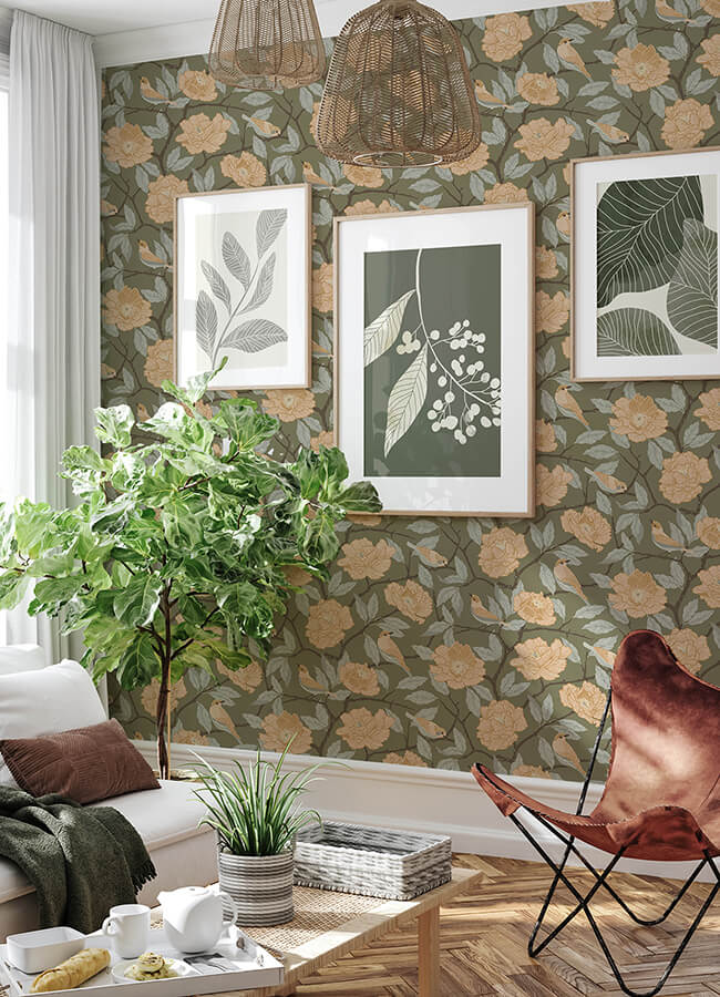bernadina-moss-rosebush-wallpaper-york-wallcoverings-4143-34024 - York Wallcoverings Wallpaper