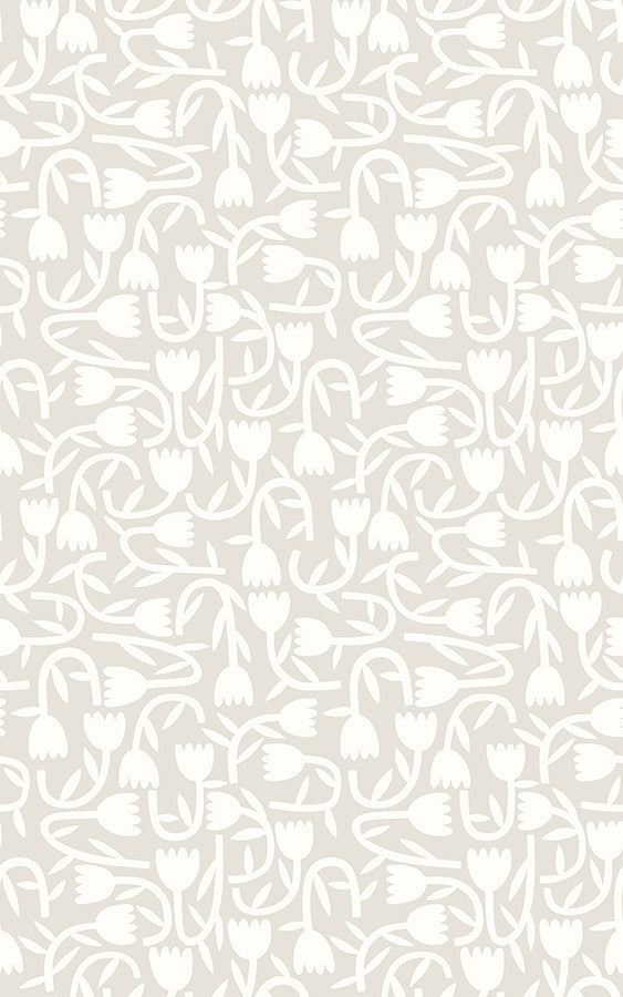 aino-taupe-tiny-tulip-wallpaper-york-wallcoverings-ghs50131w - York Wallcoverings Wallpaper