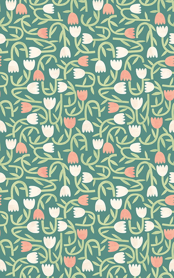 aino-green-tiny-tulip-wallpaper-york-wallcoverings-ghs50138w - York Wallcoverings Wallpaper