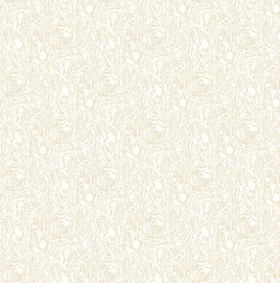 verdure-neutral-painted-botanical-wallpaper-york-wallcoverings-ghs50141w - York Wallcoverings Wallpaper