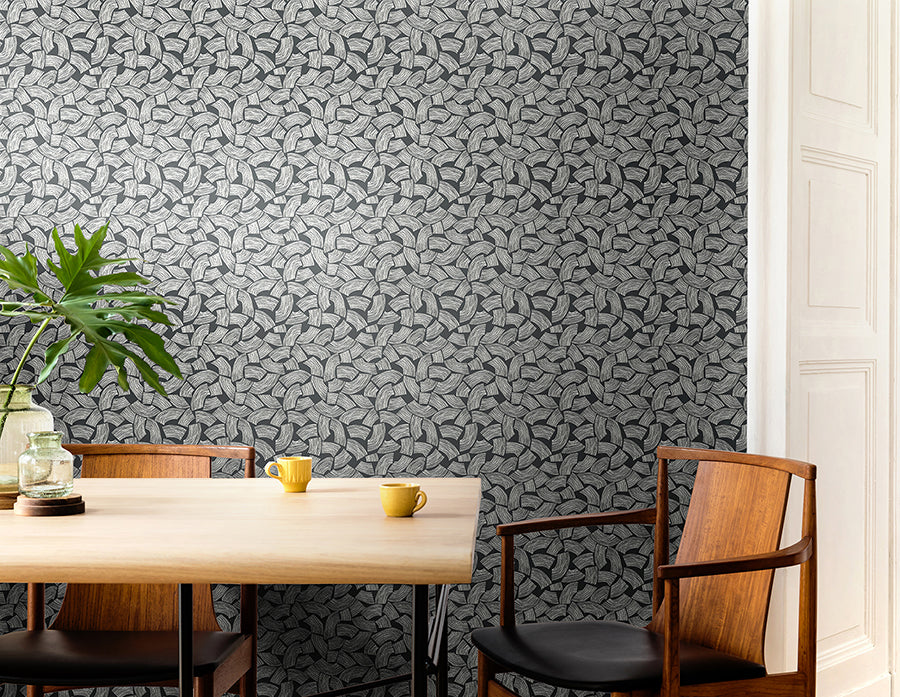 elements-black-scribbled-arches-wallpaper-york-wallcoverings-ghs50165w - York Wallcoverings Wallpaper