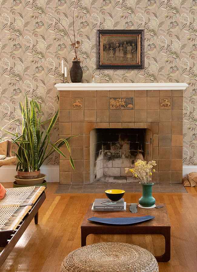 Bohemian Blush Jacobean Wallpaper - York Wallcoverings - 3125-72303 - York Wallcoverings Wallpaper