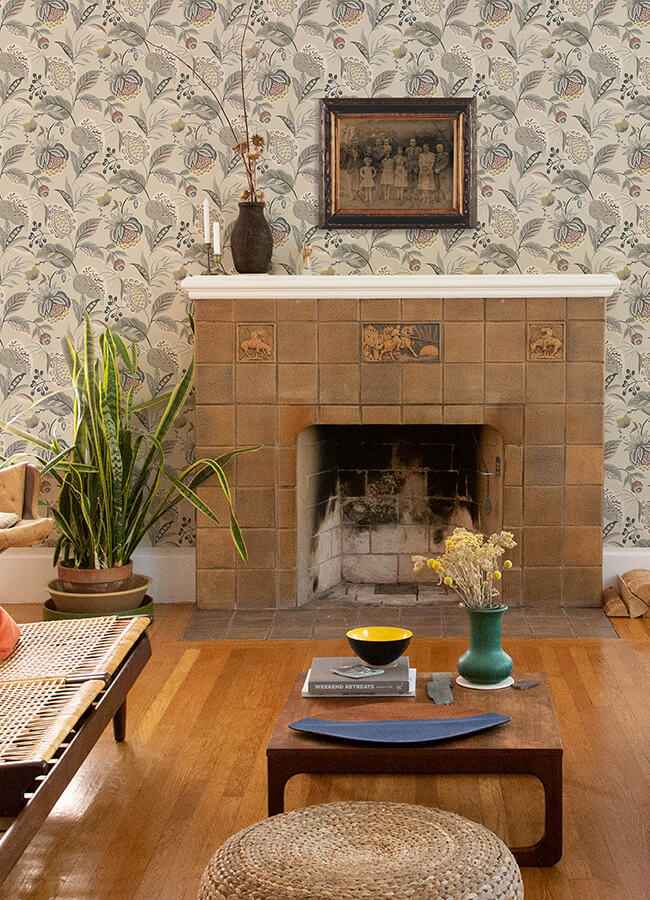 Bohemian Grey Jacobean Wallpaper - York Wallcoverings - 3125-72304 - York Wallcoverings Wallpaper