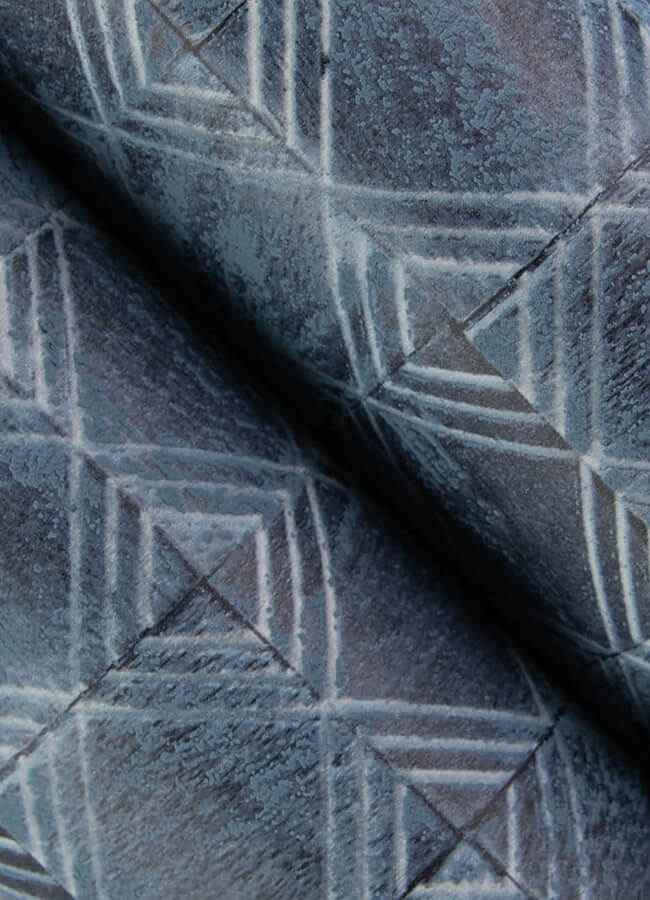 Button Block Navy Geometric Wallpaper - York Wallcoverings - 3125-72306