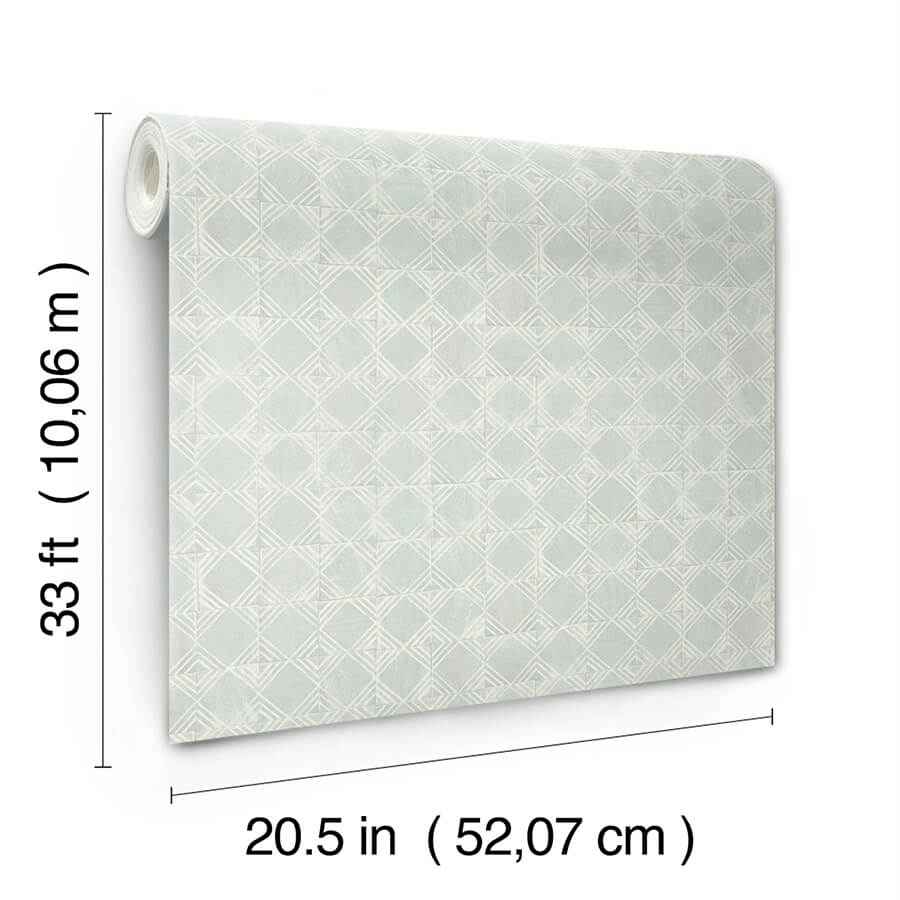 Button Block Aqua Geometric Wallpaper - York Wallcoverings - 3125-72308 - York Wallcoverings Wallpaper