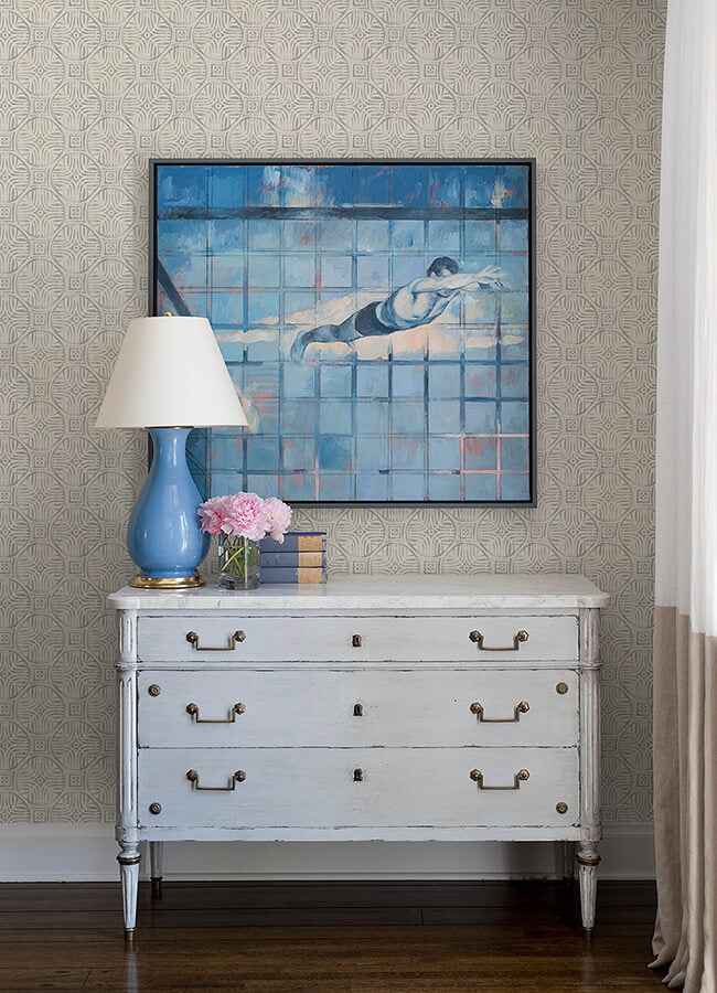 Sandee Grey Medallion Wallpaper - York Wallcoverings - 3125-72313 - York Wallcoverings Wallpaper