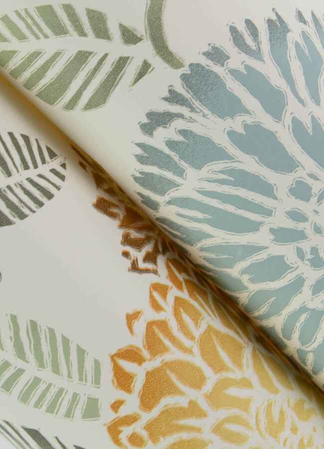 Zalipie Apricot Floral Trail Wallpaper - York Wallcoverings - 3125-72326 - York Wallcoverings Papel pintado