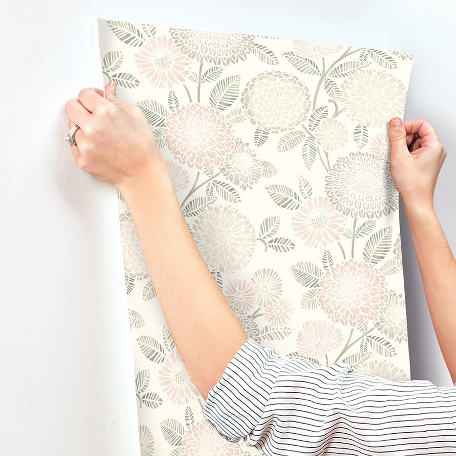 zalipie-blush-floral-trail-wallpaper-york-wallcoverings-3125-72329 - York Wallcoverings Wallpaper