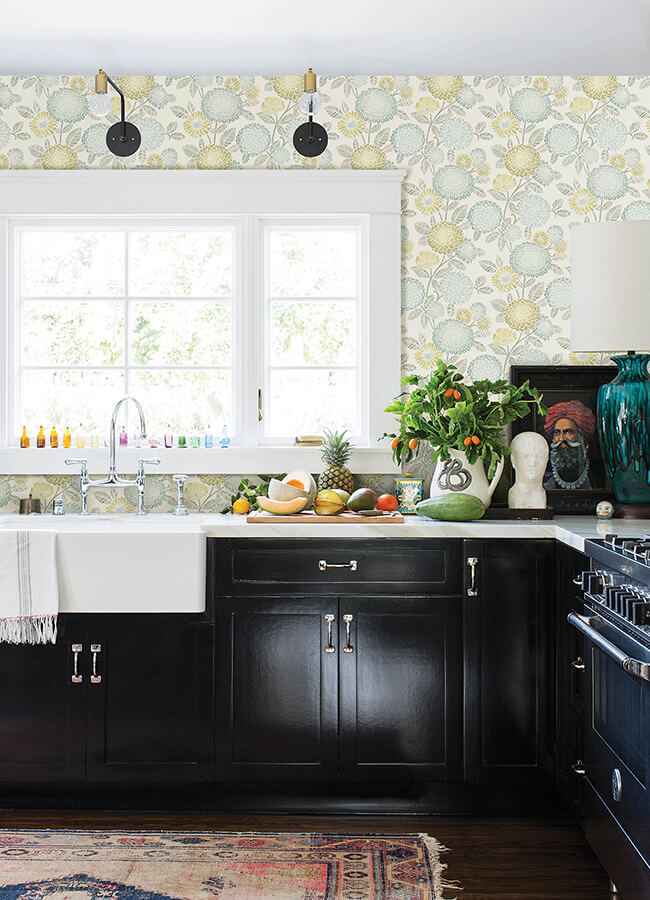 Zalipie Lime Floral Trail Wallpaper - York Wallcoverings - 3125-72330 - York Wallcoverings Wallpaper