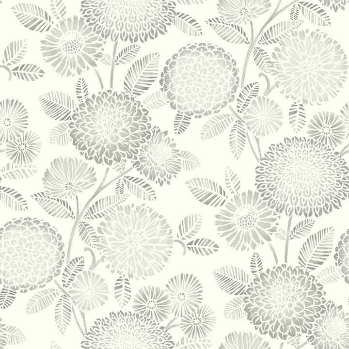 Zalipie Grey Floral Trail Wallpaper - York Wallcoverings - 3125-72331 - York Wallcoverings Wallpaper