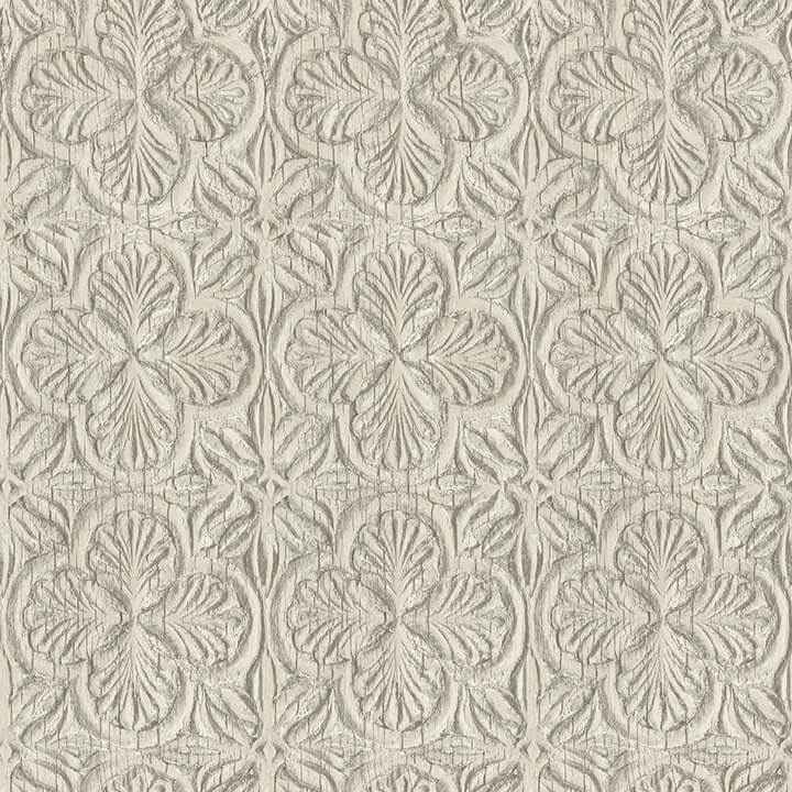 Karachi Taupe Wooden Damask Wallpaper - York Wallcoverings - 3125-72336 - York Wallcoverings Wallpaper