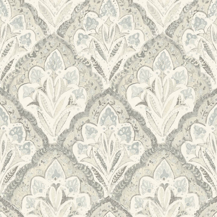 mimir-grey-quilted-damask-wallpaper-york-wallcoverings-3125-72340 - York Wallcoverings Wallpaper