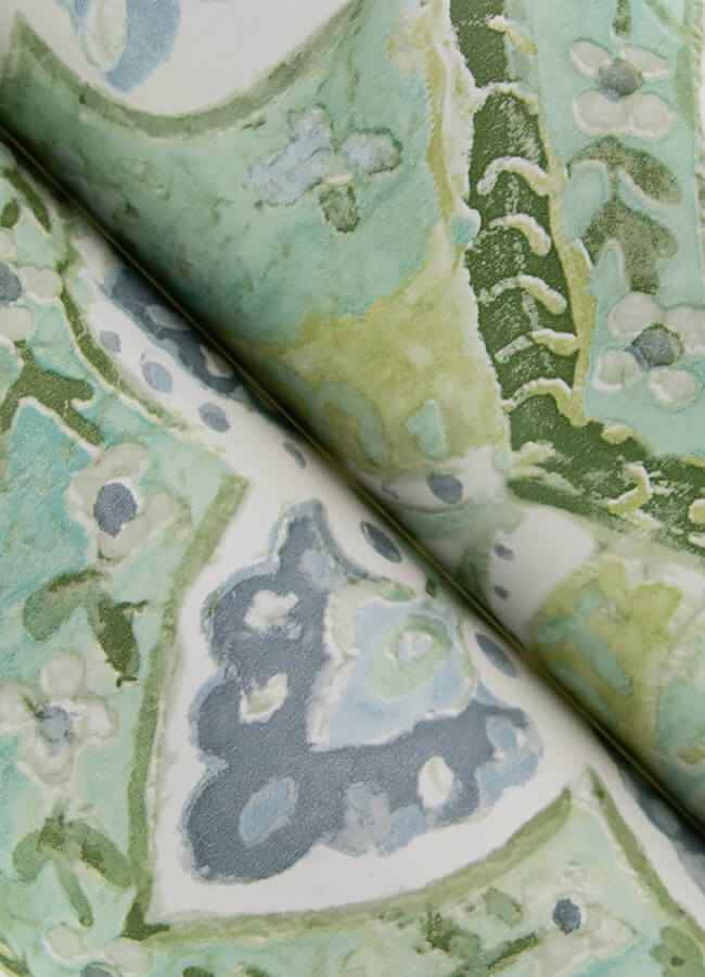Mimir Aquamarine Quilted Damask Wallpaper - York Wallcoverings - 3125-72341