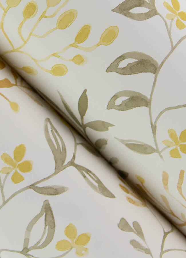 Tarragon Honey Dainty Meadow Wallpaper - York Wallcoverings - 3125-72354