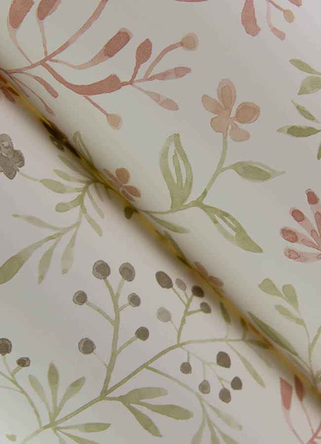 Tarragon Blush Dainty Meadow Wallpaper - York Wallcoverings - 3125-72355 - York Wallcoverings Wallpaper