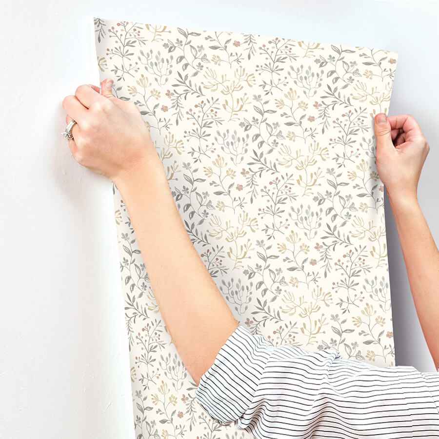 Tarragon Grey Dainty Meadow Wallpaper - York Wallcoverings - 3125-72356 - York Wallcoverings Wallpaper