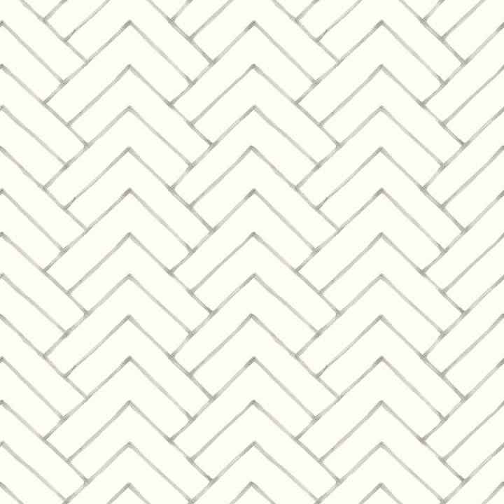 Oswin Grey Tiered Herringbone Wallpaper - York Wallcoverings - 3125-72364