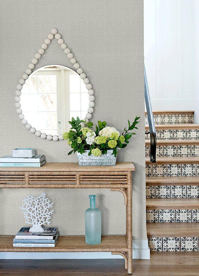 glynn-silver-chevron-wallpaper-york-wallcoverings-4122-26651 - York Wallcoverings Wallpaper