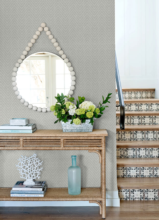 glynn-light-grey-chevron-wallpaper-york-wallcoverings-4122-26652 - York Wallcoverings Wallpaper