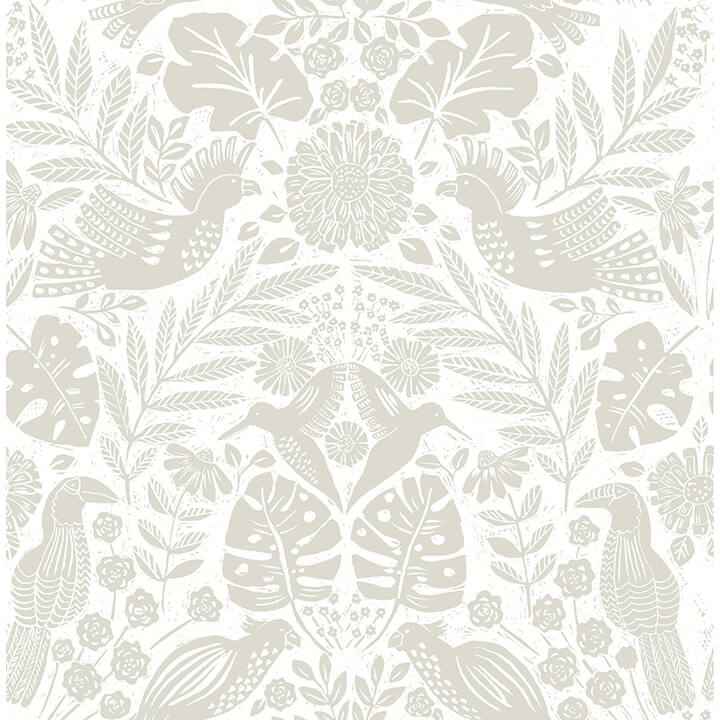 Nestle Dove Bird Block Print Wallpaper - York Wallcoverings - 4122-27003