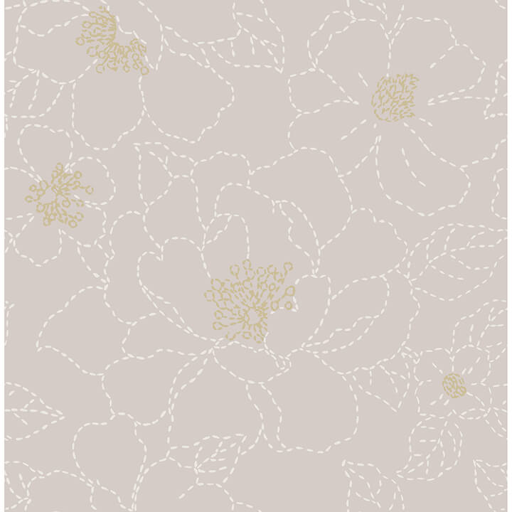 gardena-lavender-embroidered-floral-wallpaper-york-wallcoverings-4122-27008 - York Wallcoverings Wallpaper
