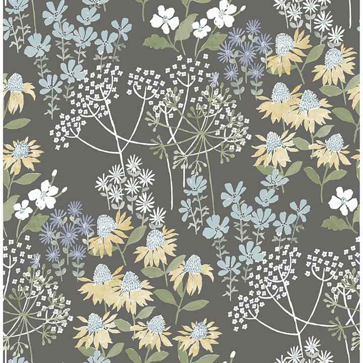 Cultivate Grey Springtime Blooms Wallpaper - York Wallcoverings - 4122-27018