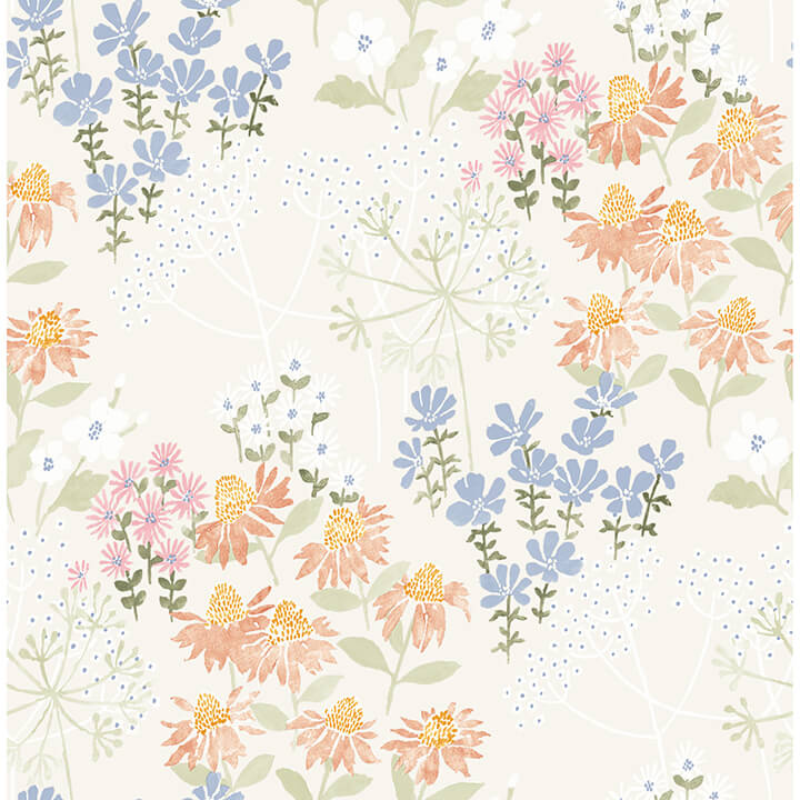 cultivate-pastel-springtime-blooms-wallpaper-york-wallcoverings-4122-27020 - York Wallcoverings Wallpaper