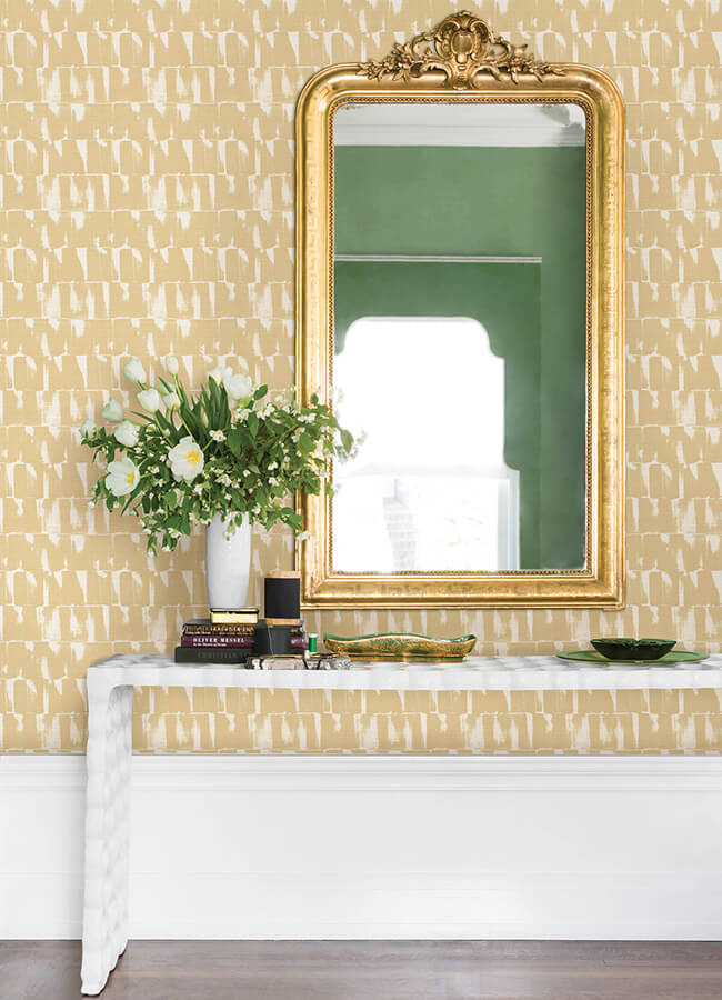 bancroft-gold-artistic-stripe-wallpaper-york-wallcoverings-4122-27021 - York Wallcoverings Wallpaper