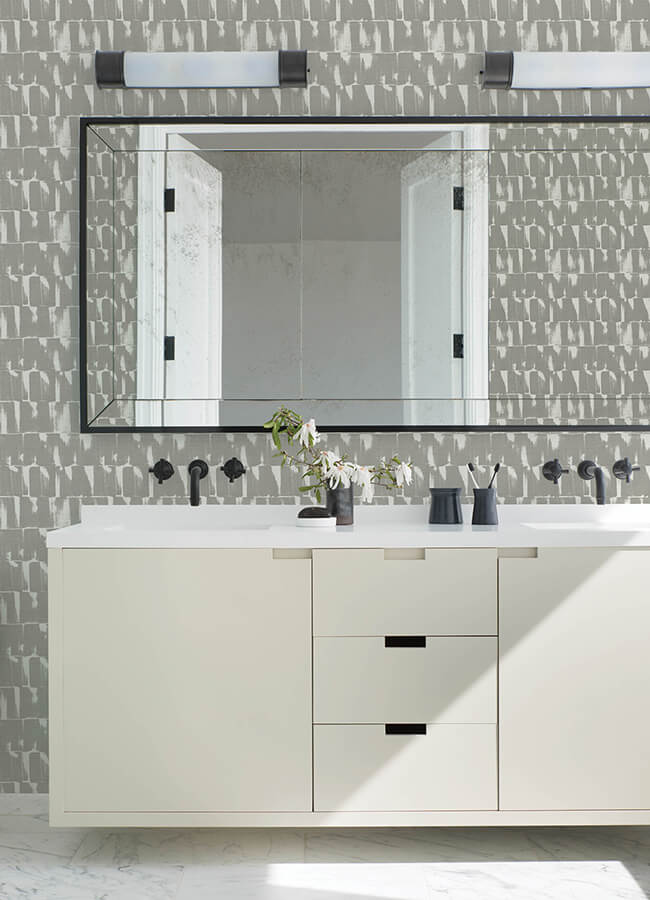 bancroft-grey-artistic-stripe-wallpaper-york-wallcoverings-4122-27022 - York Wallcoverings Wallpaper