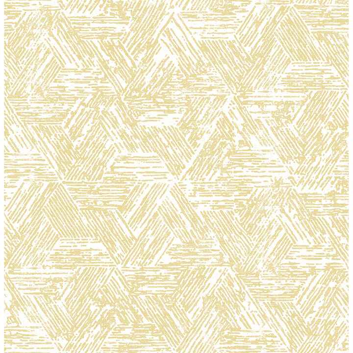 Retreat Yellow Quilted Geometric Wallpaper - York Wallcoverings - 4122-27032