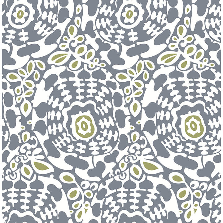 divine-slate-abstract-medallion-wallpaper-york-wallcoverings-4122-27037 - York Wallcoverings Wallpaper