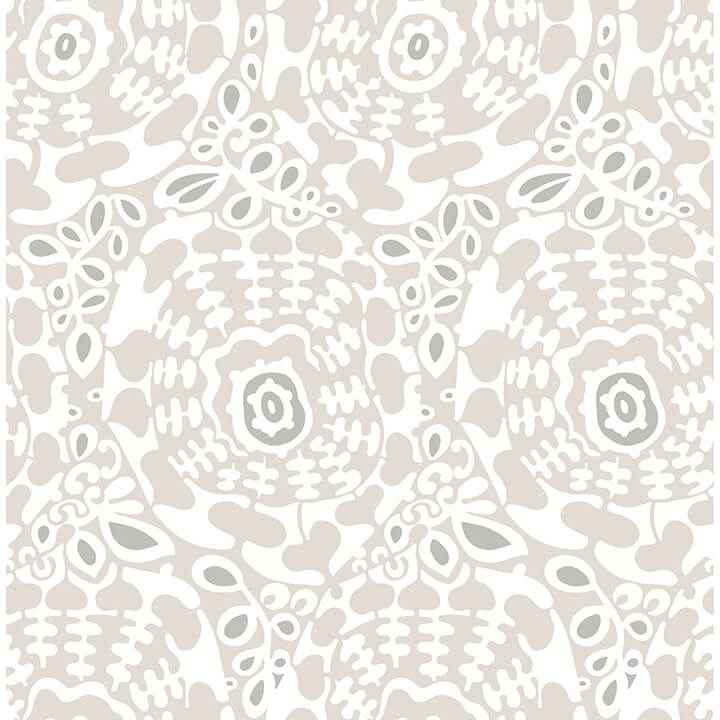 Divine Grey Abstract Medallion Wallpaper - York Wallcoverings - 4122-27038