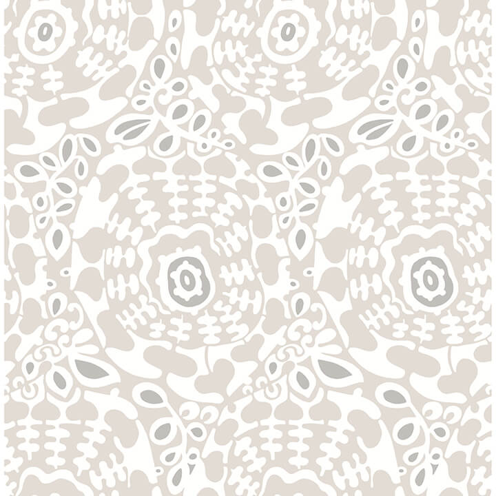 divine-grey-abstract-medallion-wallpaper-york-wallcoverings-4122-27038 - York Wallcoverings Wallpaper