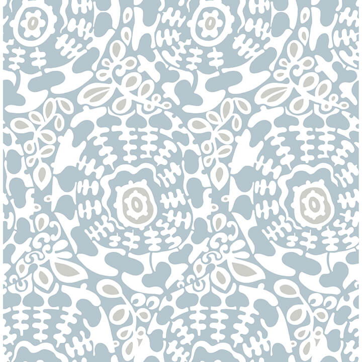divine-light-blue-abstract-medallion-wallpaper-york-wallcoverings-4122-27039 - York Wallcoverings Wallpaper