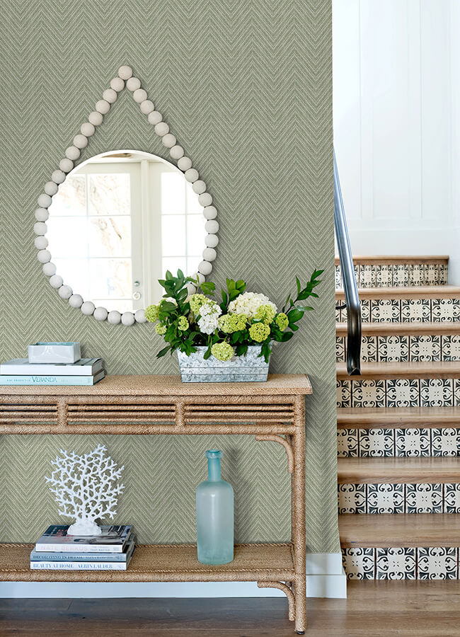 glynn-green-chevron-wallpaper-york-wallcoverings-4122-27043 - York Wallcoverings Wallpaper