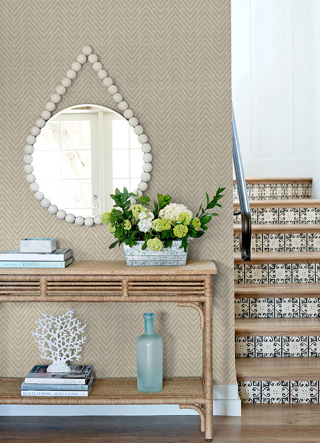 glynn-wheat-chevron-wallpaper-york-wallcoverings-4122-27045 - York Wallcoverings Wallpaper