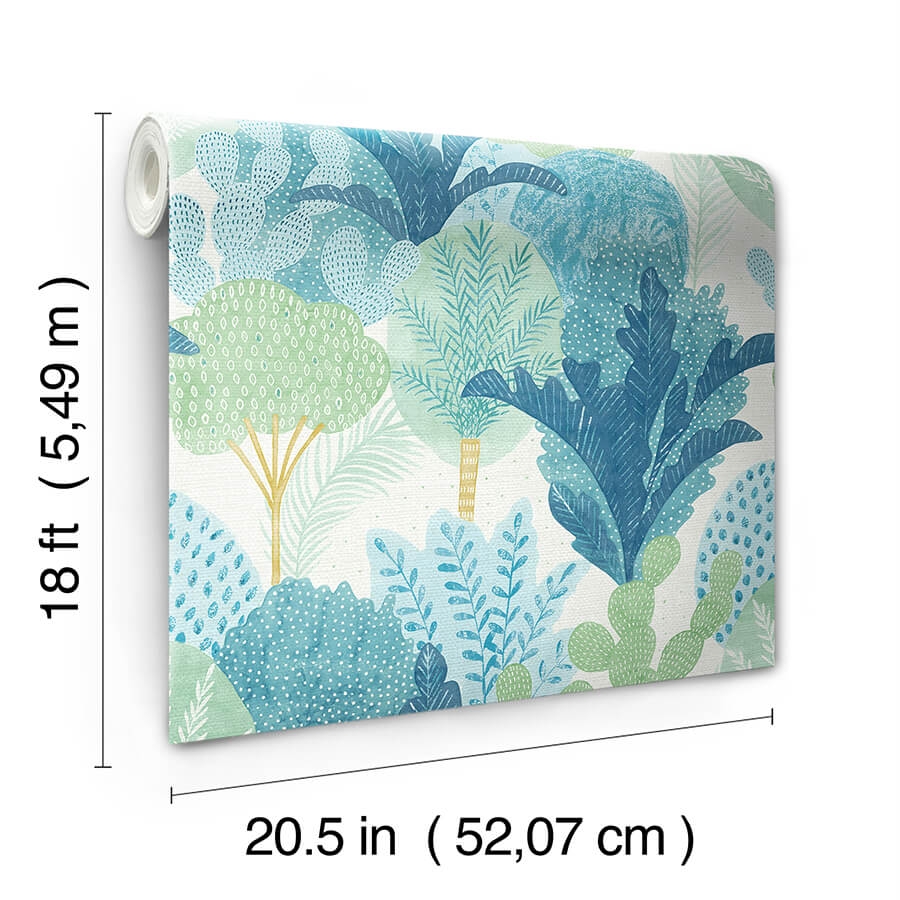 teal-keilani-peel-and-stick-wallpaper-york-wallcoverings-nus4975 - York Wallcoverings Wallpaper