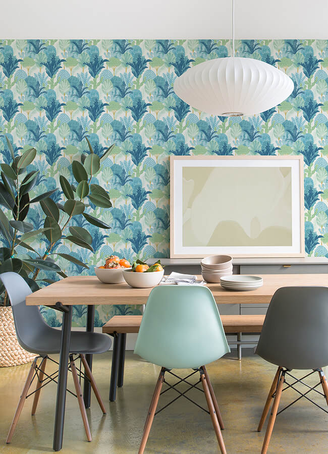 teal-keilani-peel-and-stick-wallpaper-york-wallcoverings-nus4975 - York Wallcoverings Wallpaper